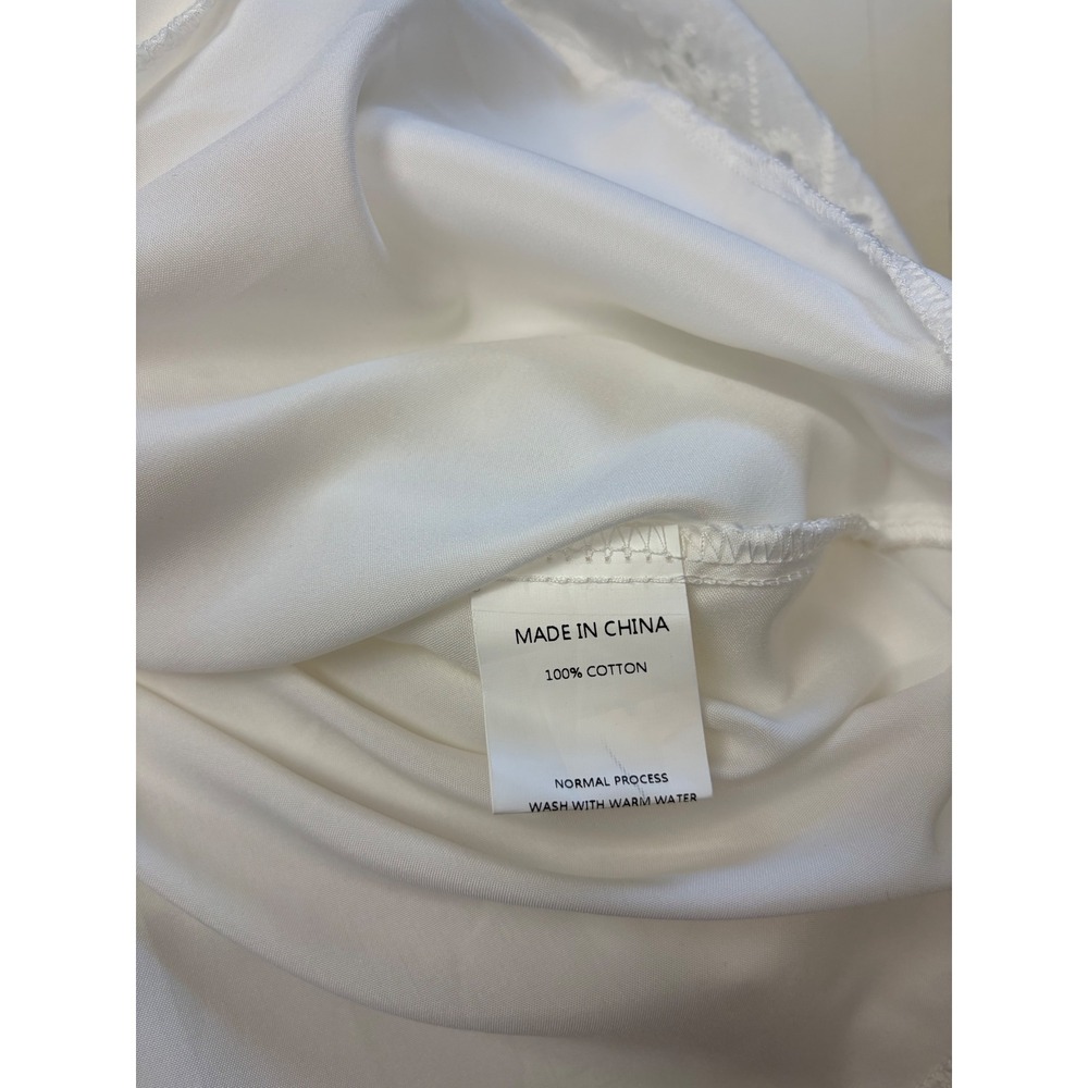 NWT White Eyelet Lace Maxi Dress V-Neck Large Boho Summer Bridal Cottagecore - Picture 10 of 11